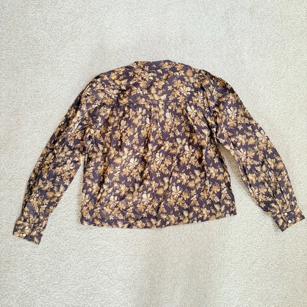 Doen Norma Fern Grove Floral Top Womens XS Brown NWT Cottagecore